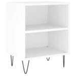 Tables de chevet 2 pcs blanc 40x30x50 cm bois d'ingénierie – Image 2