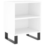 Tables de chevet 2 pcs blanc 40x30x50 cm bois d'ingénierie – Image 2