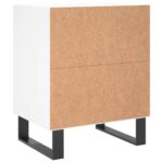 Tables de chevet 2 pcs blanc 40x30x50 cm bois d'ingénierie – Image 5