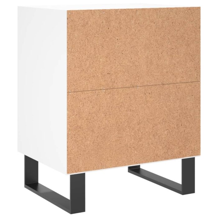 Tables de chevet 2 pcs blanc 40x30x50 cm bois d'ingénierie – Image 5