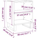 Tables de chevet 2 pcs blanc 40x30x50 cm bois d'ingénierie – Image 8