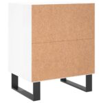 Tables de chevet 2pcs blanc brillant 40x30x50cm bois ingénierie – Image 5