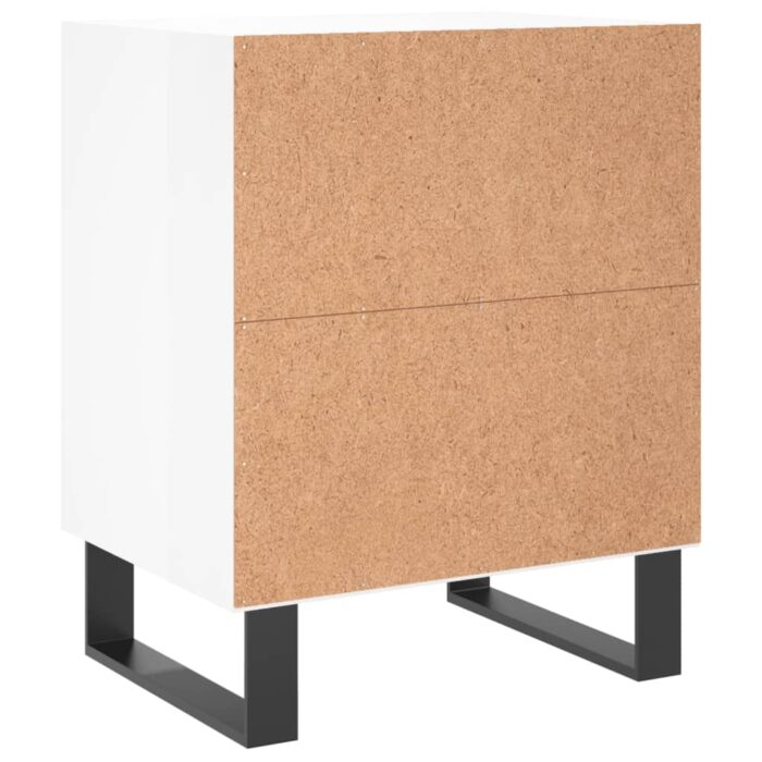 Tables de chevet 2pcs blanc brillant 40x30x50cm bois ingénierie – Image 5