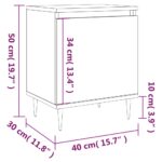 Tables de chevet 2 pcs blanc 40x30x50 cm bois d'ingénierie – Image 10