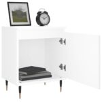 Tables de chevet 2 pcs blanc 40x30x50 cm bois d'ingénierie – Image 2