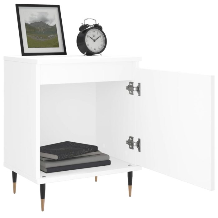 Tables de chevet 2 pcs blanc 40x30x50 cm bois d'ingénierie – Image 2