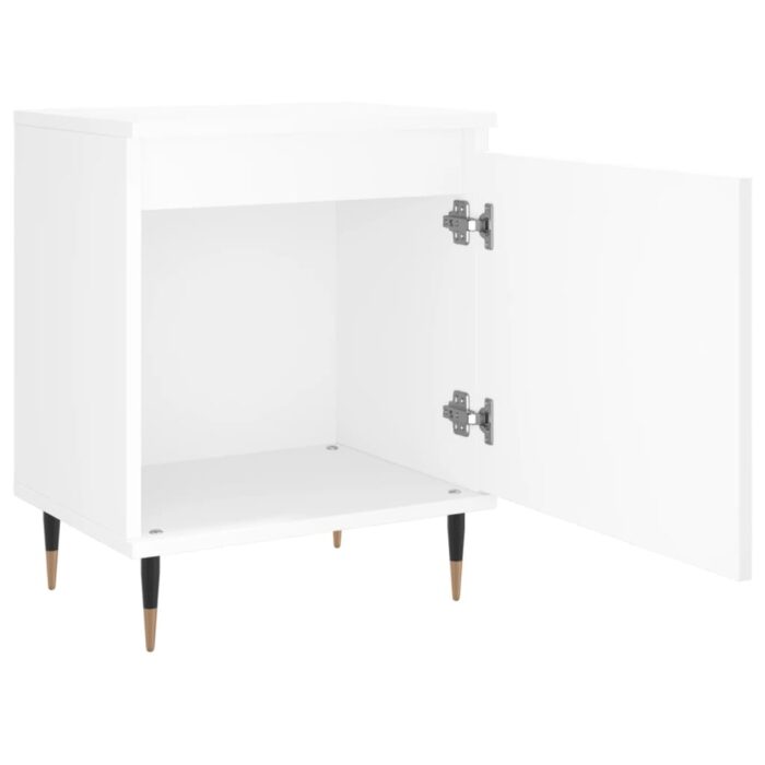 Tables de chevet 2 pcs blanc 40x30x50 cm bois d'ingénierie – Image 4