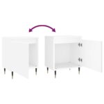 Tables de chevet 2 pcs blanc 40x30x50 cm bois d'ingénierie – Image 7