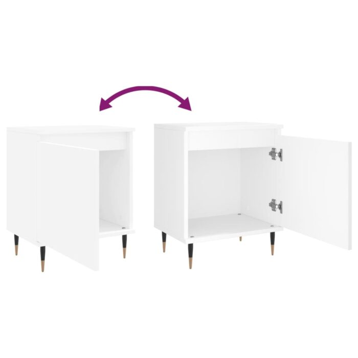 Tables de chevet 2 pcs blanc 40x30x50 cm bois d'ingénierie – Image 7