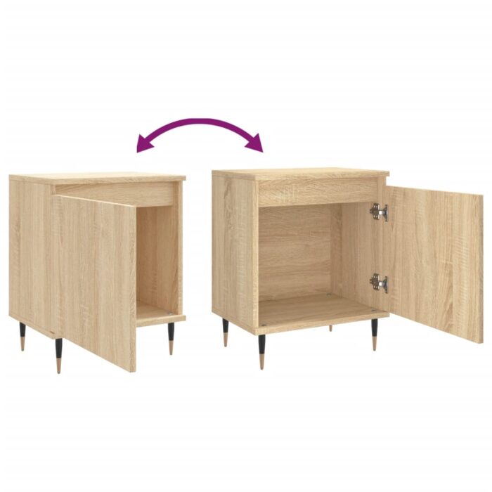 Tables de chevet 2pcs chêne sonoma 40x30x50cm bois d'ingénierie – Image 7