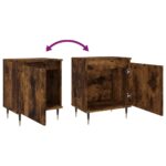 Tables de chevet 2 pcs chêne fumé 40x30x50 cm bois d'ingénierie – Image 7