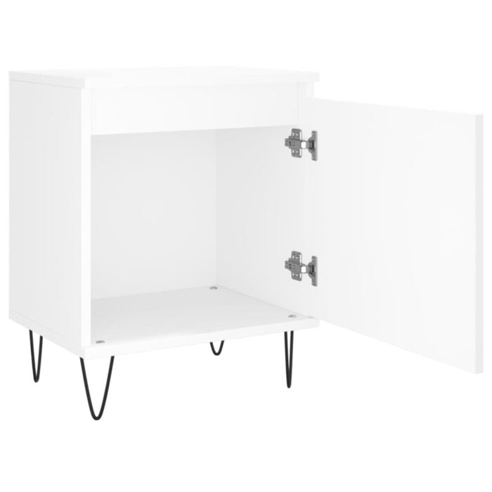 Tables de chevet 2 pcs blanc 40x30x50 cm bois d'ingénierie – Image 4