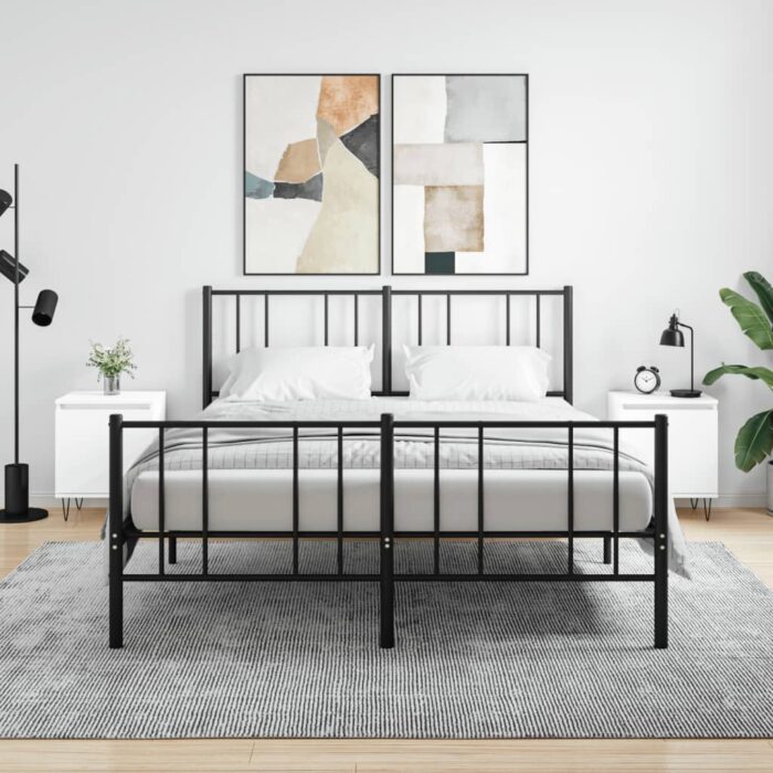 Tables de chevet 2 pcs blanc 40x30x50 cm bois d'ingénierie – Image 1