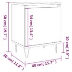 Tables de chevet 2 pcs chêne fumé 40x30x50 cm bois d'ingénierie – Image 10