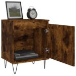 Tables de chevet 2 pcs chêne fumé 40x30x50 cm bois d'ingénierie – Image 2