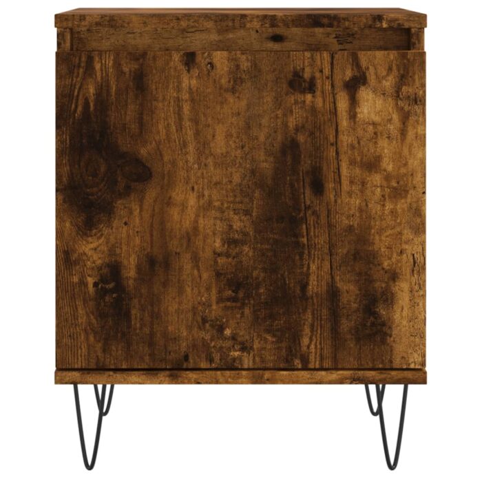 Tables de chevet 2 pcs chêne fumé 40x30x50 cm bois d'ingénierie – Image 3