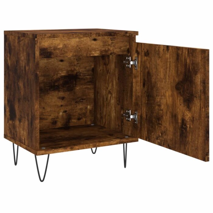 Tables de chevet 2 pcs chêne fumé 40x30x50 cm bois d'ingénierie – Image 4