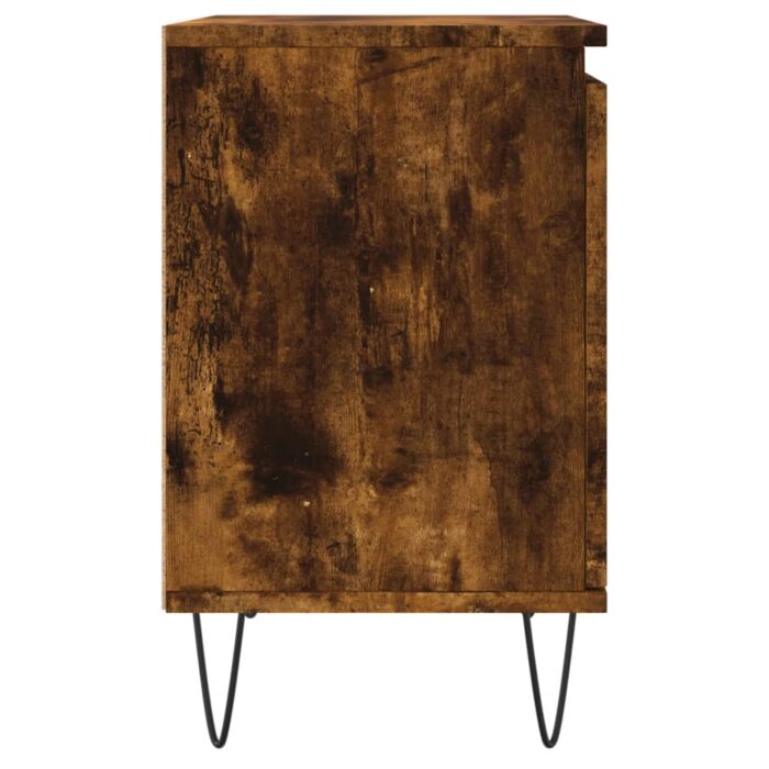 Tables de chevet 2 pcs chêne fumé 40x30x50 cm bois d'ingénierie – Image 5