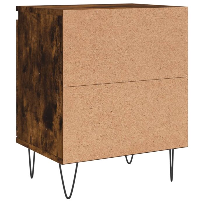 Tables de chevet 2 pcs chêne fumé 40x30x50 cm bois d'ingénierie – Image 6