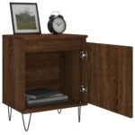 Table de chevet chêne marron 40x30x50 cm bois d'ingénierie – Image 2