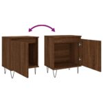 Table de chevet chêne marron 40x30x50 cm bois d'ingénierie – Image 6