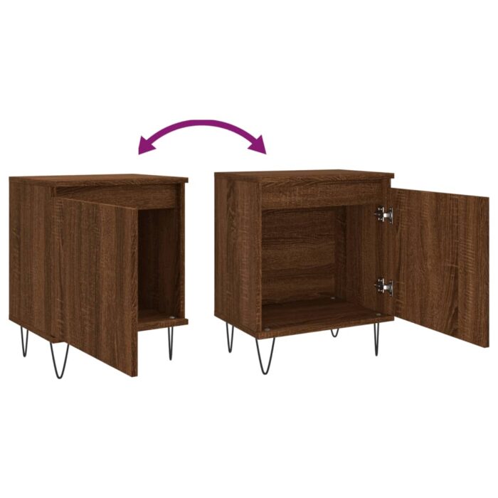 Table de chevet chêne marron 40x30x50 cm bois d'ingénierie – Image 6