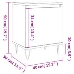 Table de chevet chêne marron 40x30x50 cm bois d'ingénierie – Image 9