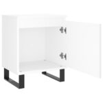Tables de chevet 2 pcs blanc 40x30x50 cm bois d'ingénierie – Image 4