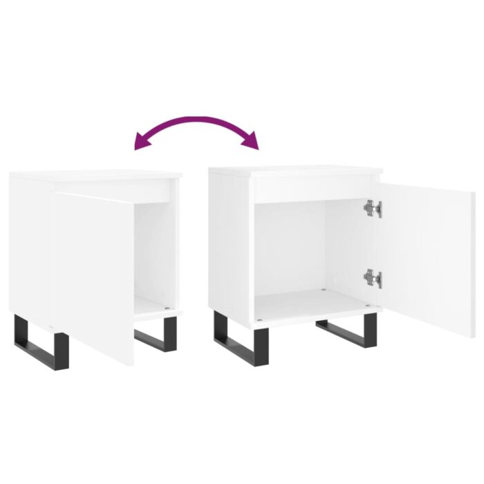 Tables de chevet 2 pcs blanc 40x30x50 cm bois d'ingénierie – Image 7
