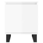 Tables de chevet 2pcs blanc brillant 40x30x50cm bois ingénierie – Image 3
