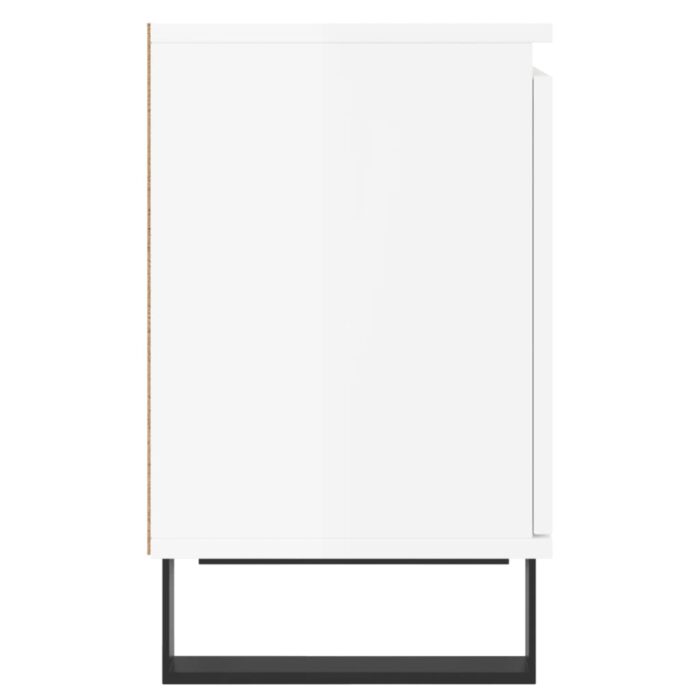 Tables de chevet 2pcs blanc brillant 40x30x50cm bois ingénierie – Image 5