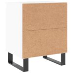 Tables de chevet 2pcs blanc brillant 40x30x50cm bois ingénierie – Image 6