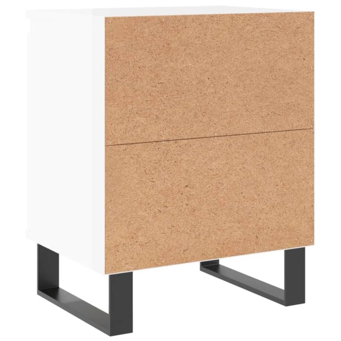 Tables de chevet 2pcs blanc brillant 40x30x50cm bois ingénierie – Image 6