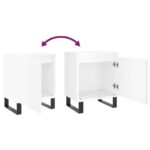 Tables de chevet 2pcs blanc brillant 40x30x50cm bois ingénierie – Image 7