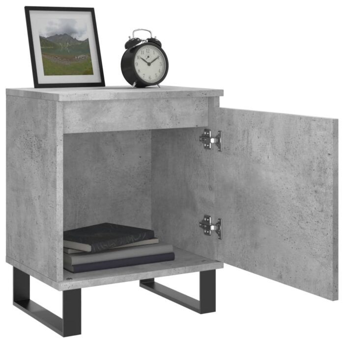 Tables de chevet 2 pcs gris béton 40x30x50 cm bois d'ingénierie – Image 2