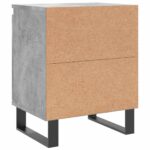 Tables de chevet 2 pcs gris béton 40x30x50 cm bois d'ingénierie – Image 6