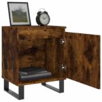 Tables de chevet 2 pcs chêne fumé 40x30x50 cm bois d'ingénierie – Image 2