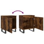 Tables de chevet 2 pcs chêne fumé 40x30x50 cm bois d'ingénierie – Image 7