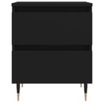 Table de chevet Noir 40x35x50 cm Bois d’ingénierie – Image 3
