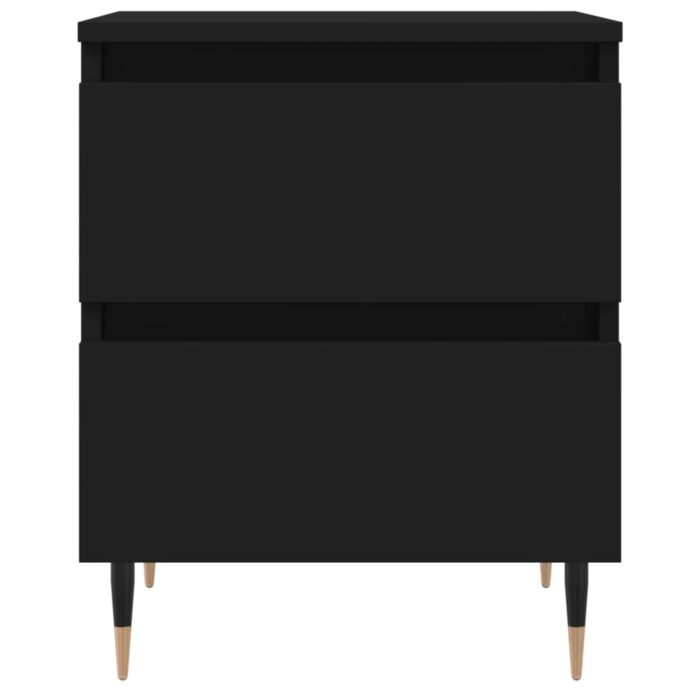 Table de chevet Noir 40x35x50 cm Bois d’ingénierie – Image 3