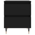Tables de chevet 2 pcs noir 40x35x50 cm bois d’ingénierie – Image 3