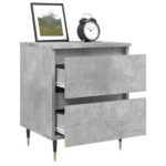 Table de chevet gris béton 40x35x50 cm bois d’ingénierie – Image 2