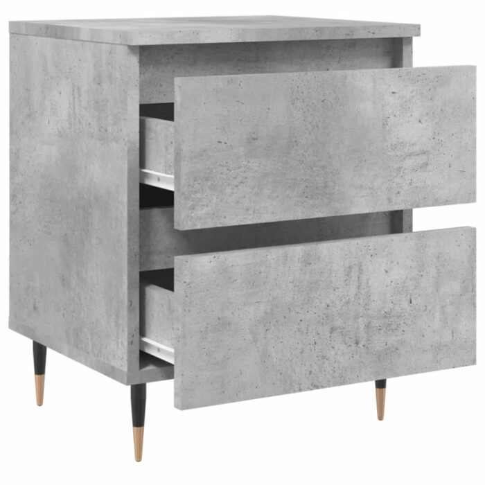 Table de chevet gris béton 40x35x50 cm bois d’ingénierie – Image 4