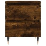 Tables de chevet 2 pcs chêne fumé 40x35x50 cm bois ingénierie – Image 3