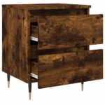 Tables de chevet 2 pcs chêne fumé 40x35x50 cm bois ingénierie – Image 4