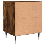 Tables de chevet 2 pcs chêne fumé 40x35x50 cm bois ingénierie – Image 6