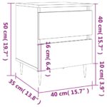 Tables de chevet 2 pcs chêne fumé 40x35x50 cm bois ingénierie – Image 9