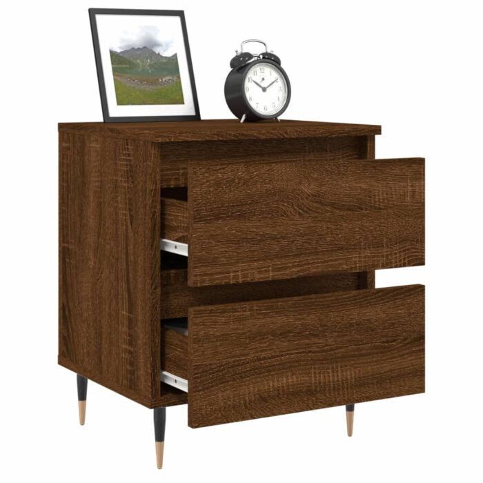 Tables de chevet 2 pcs chêne marron 40x35x50 cm bois ingénierie – Image 2