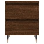 Tables de chevet 2 pcs chêne marron 40x35x50 cm bois ingénierie – Image 3
