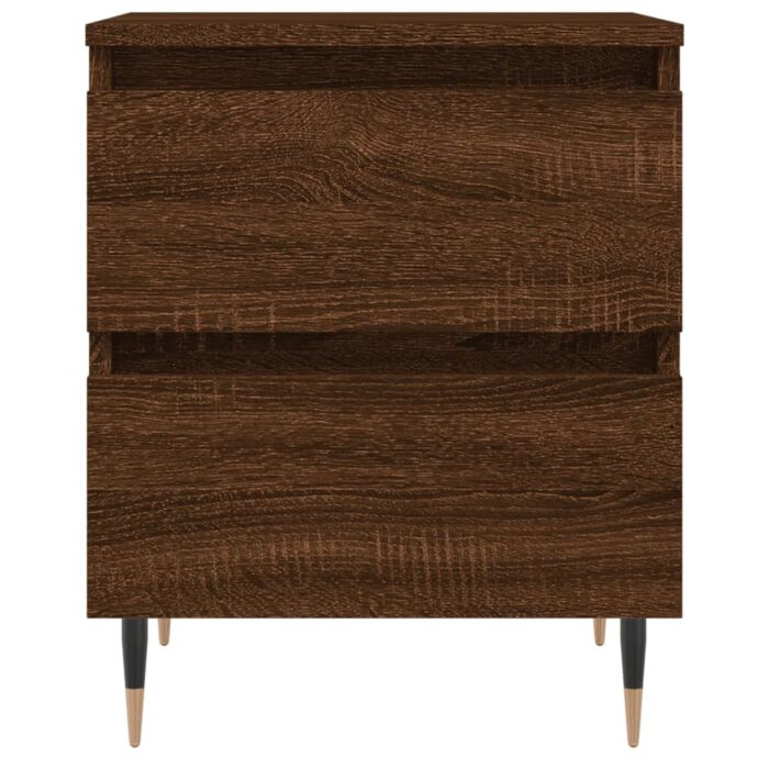 Tables de chevet 2 pcs chêne marron 40x35x50 cm bois ingénierie – Image 3